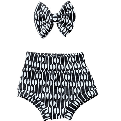 High Waisted Baby Bummies: Geometric Skirted Bloomers