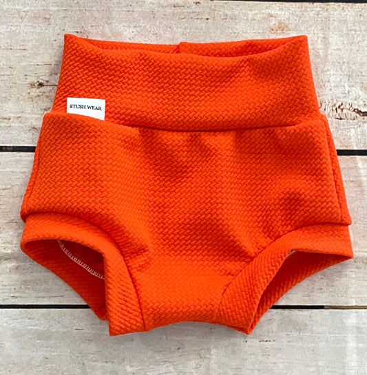 Orange High Waisted Baby Bummies | Liverpool Knit Bloomers