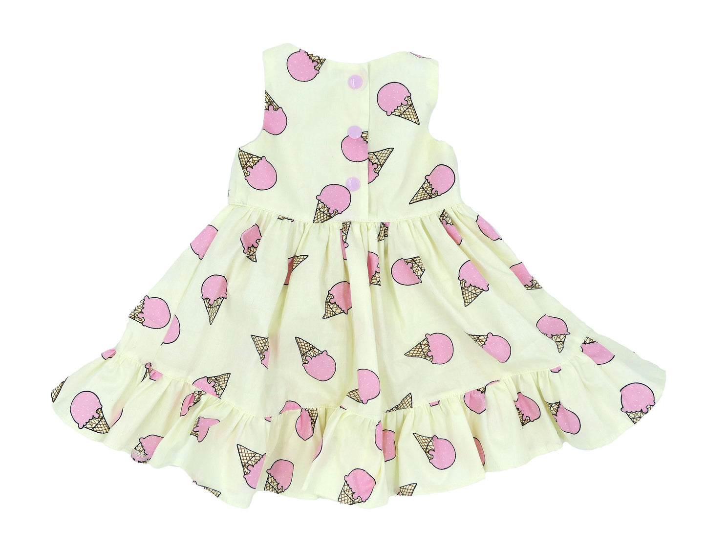 Girls' Ice Cream Dress: Handmade Yellow Ruffle Party Dress