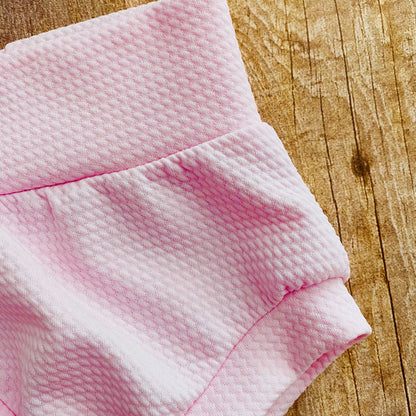 Light Pink Baby Bummies | High Waisted Girl Shorties