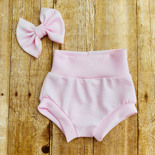 Light Pink Baby Bummies | High Waisted Girl Shorties