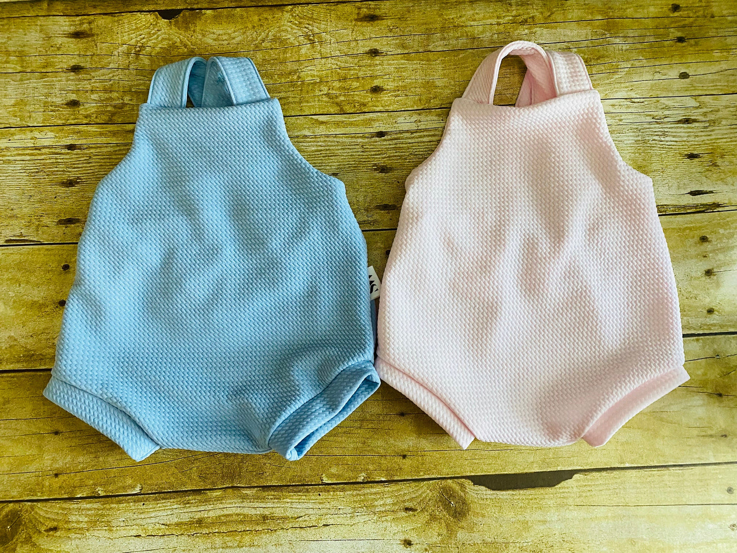 Handmade Baby Romper: Unisex Design, Easy Snap Straps