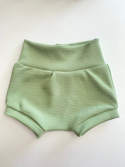 Sage Green High Waisted Baby Bummie Set | Baby Diaper Cover and Headwrap