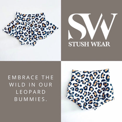 Handmade Leopard Print Baby Bummies & Bow Set