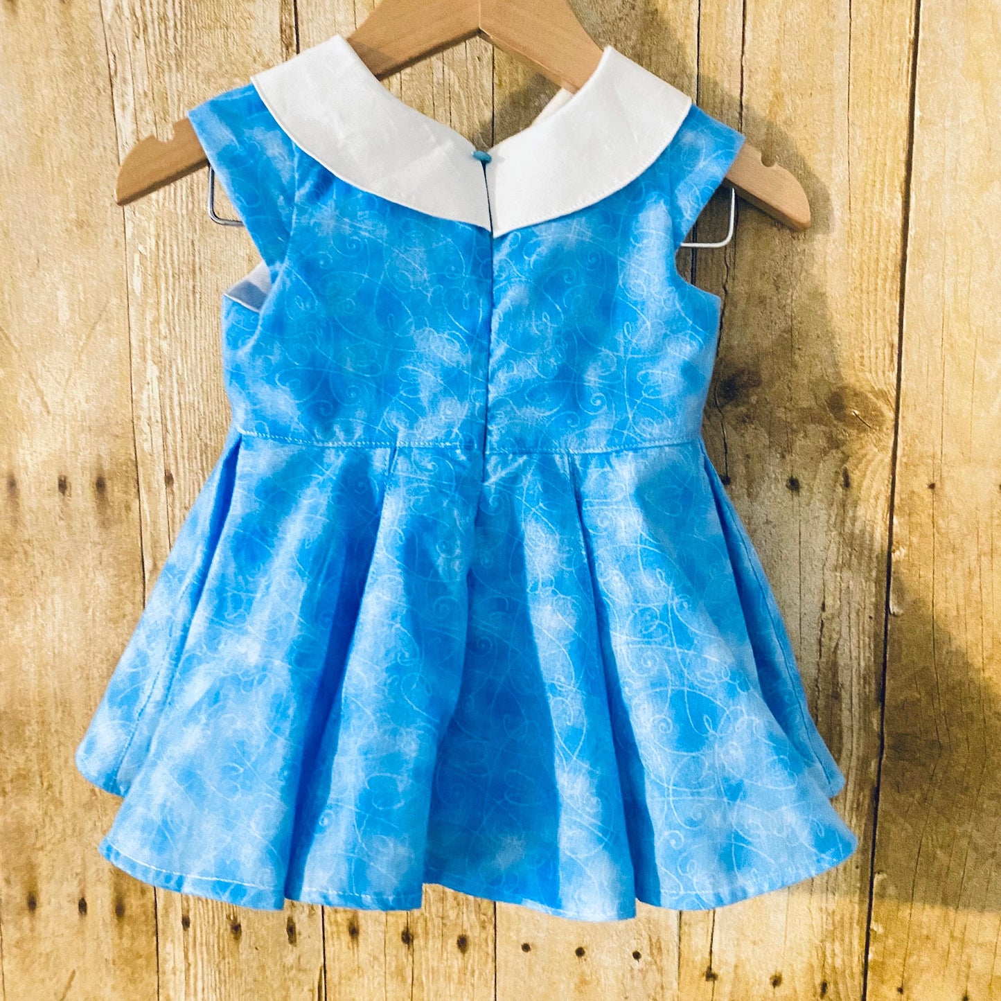 Blue Girls Dress | Peter Pan Collar| Twirl Skirt | Birthday Dress