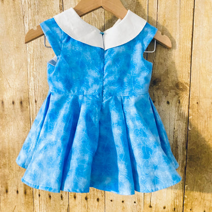 Blue Girls Dress | Peter Pan Collar| Twirl Skirt | Birthday Dress