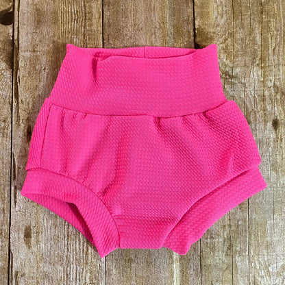 Fuchsia High Waisted Baby Bummies | Diaper Cover Shorts