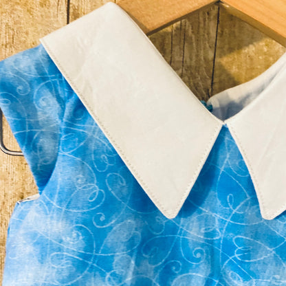Blue Girls Dress | Peter Pan Collar| Twirl Skirt | Birthday Dress