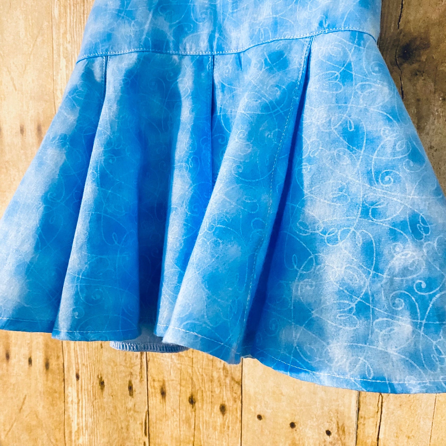 Blue Girls Dress | Peter Pan Collar| Twirl Skirt | Birthday Dress