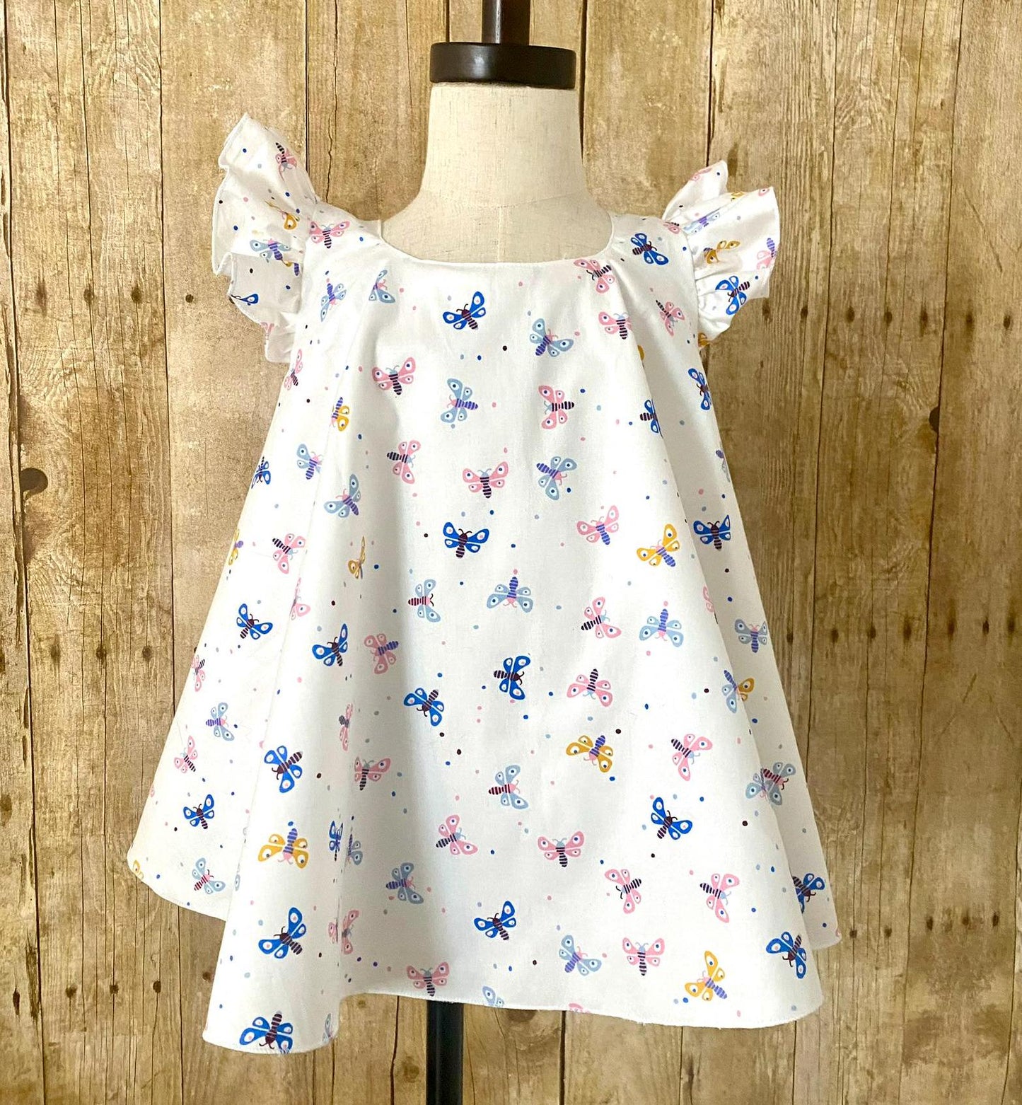 Handmade Butterfly Flutter Sleeve Dress: Baby Toddler Clothing