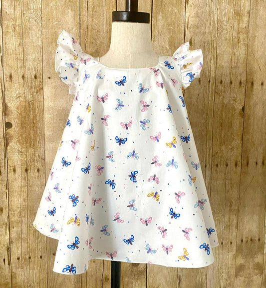 Handmade Butterfly Flutter Sleeve Dress: Baby Toddler Clothing