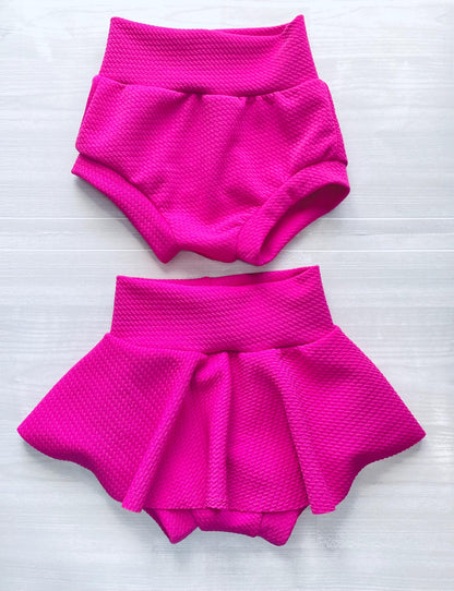 Raspberry Pink High-Waisted Baby Bummies | Hot Pink Diaper Cover