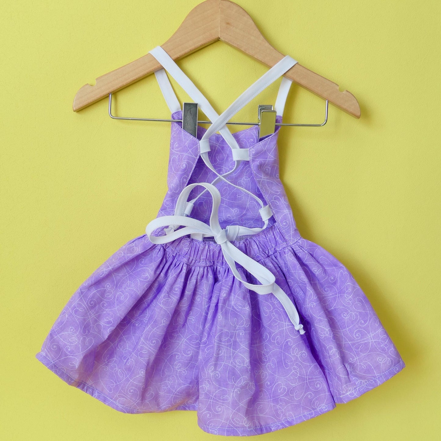 Purple Print Dress: Open-Back  Dress - Handmade in USA