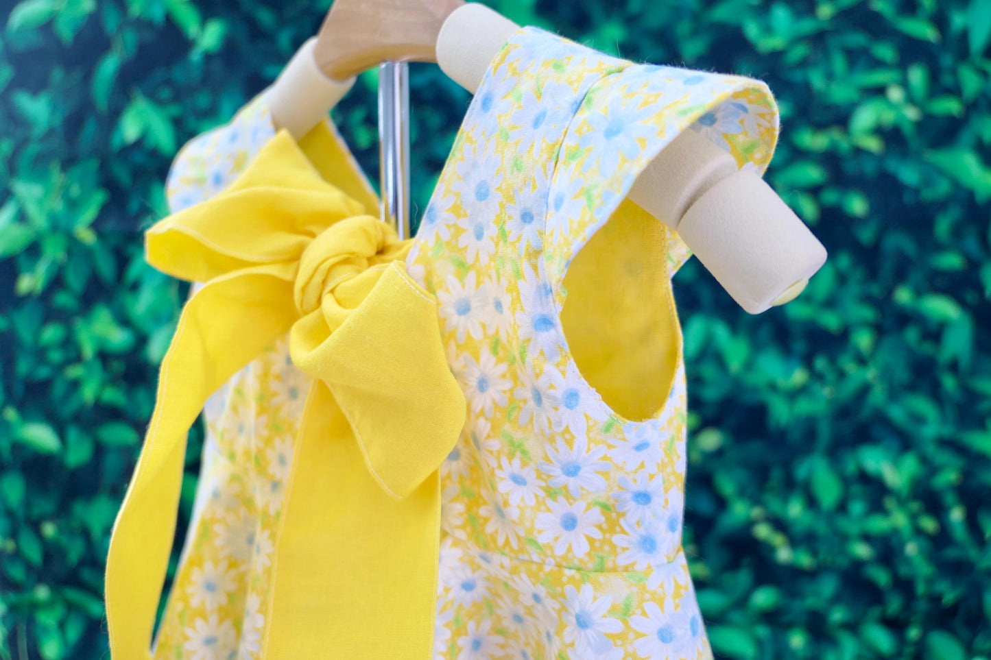 Yellow Floral Dress | Twirlly Girls Dress | Big Bow Dress