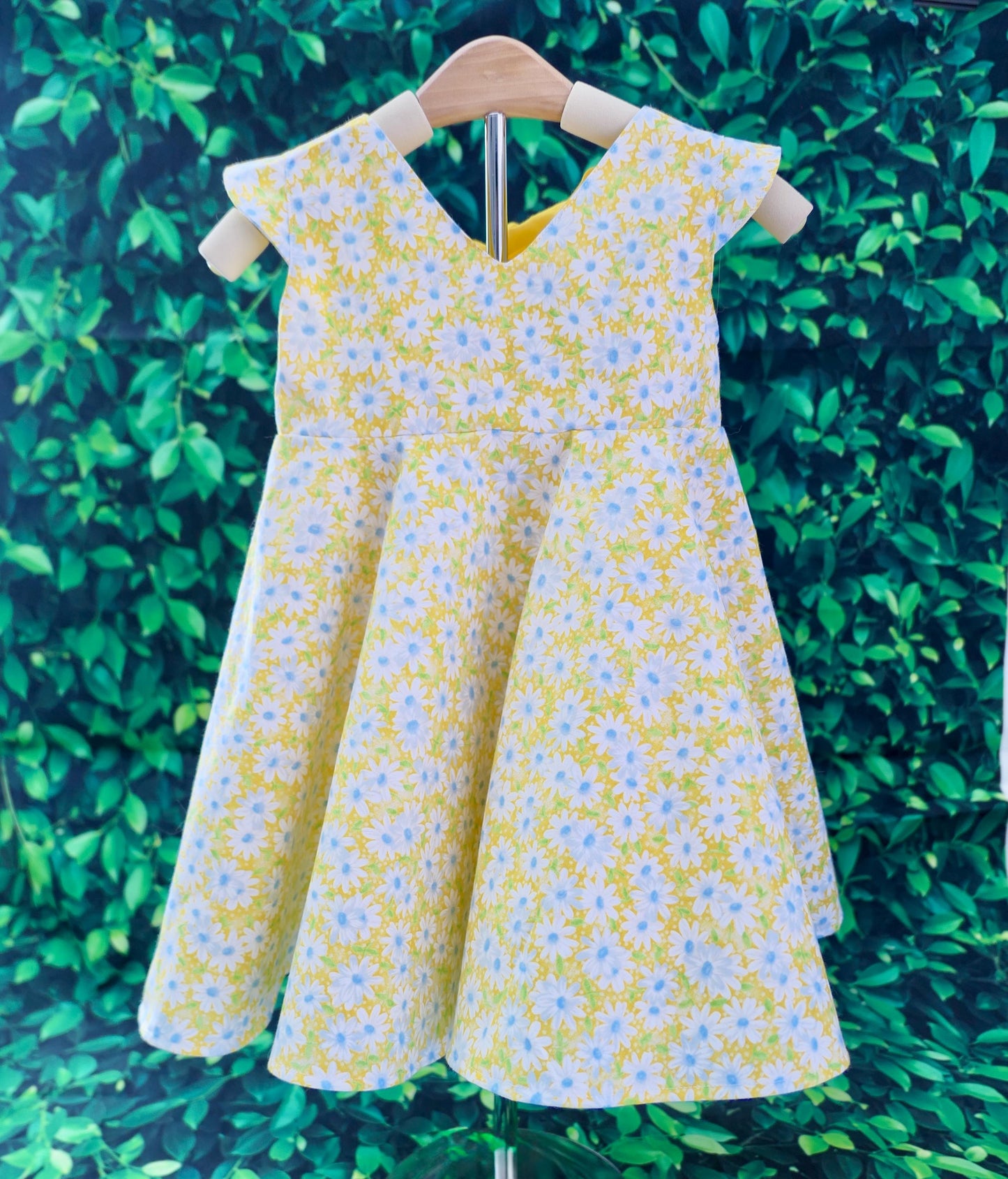 Yellow Floral Dress | Twirlly Girls Dress | Big Bow Dress