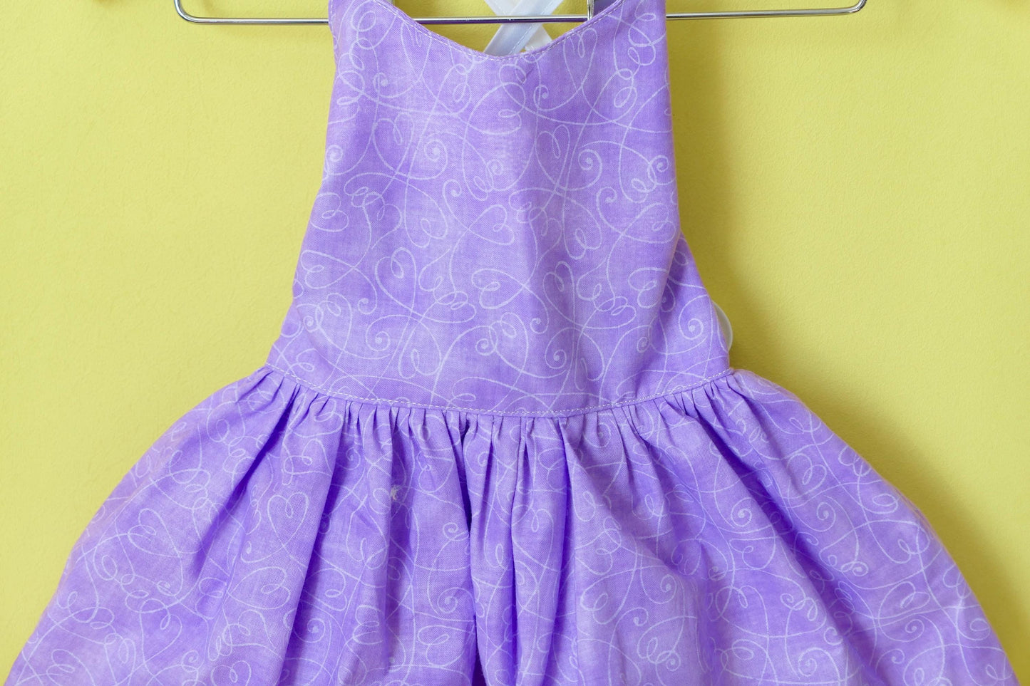 Purple Print Dress: Open-Back  Dress - Handmade in USA