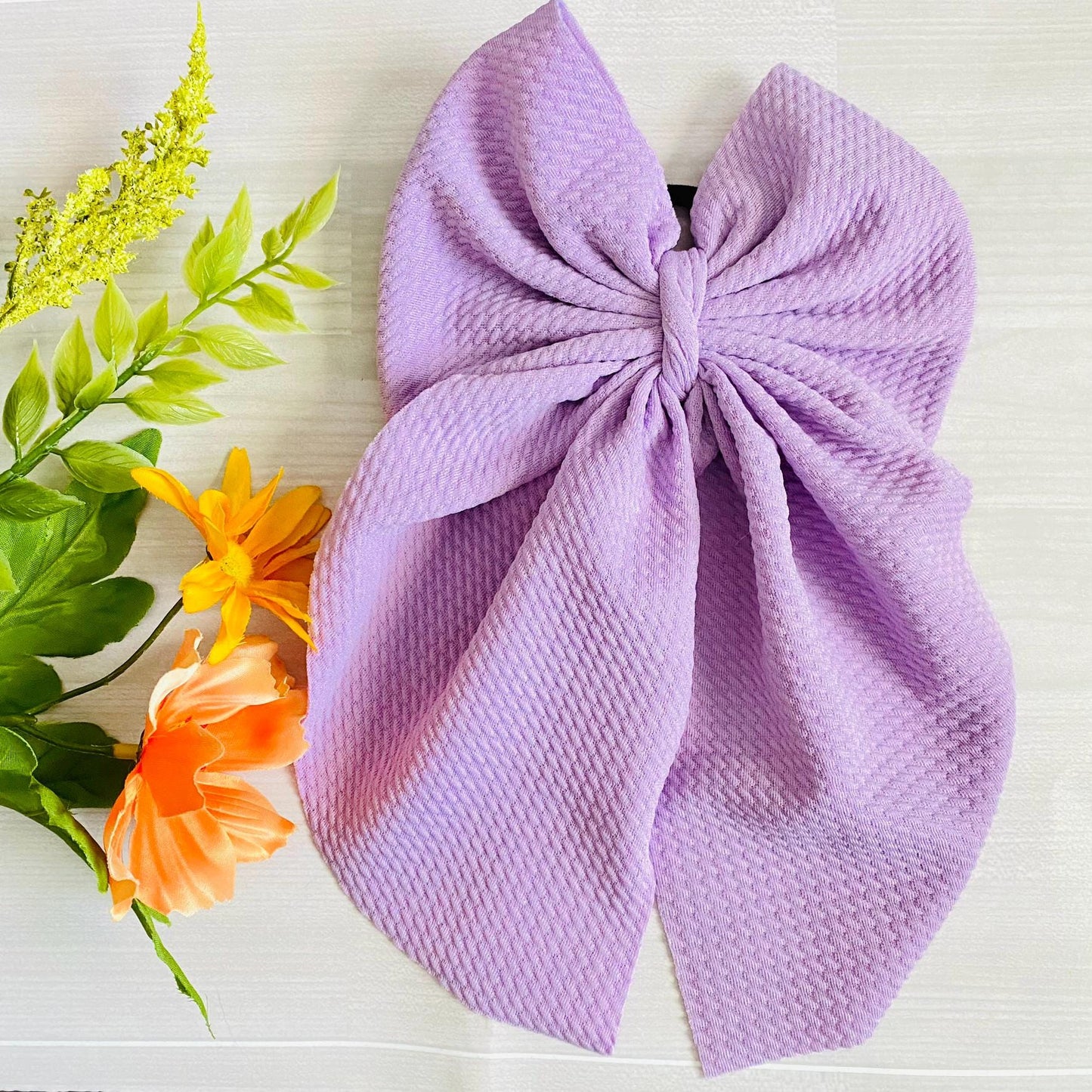 Oversized Hot Pink Hair Bow: Textured Knit, Girls Accessory