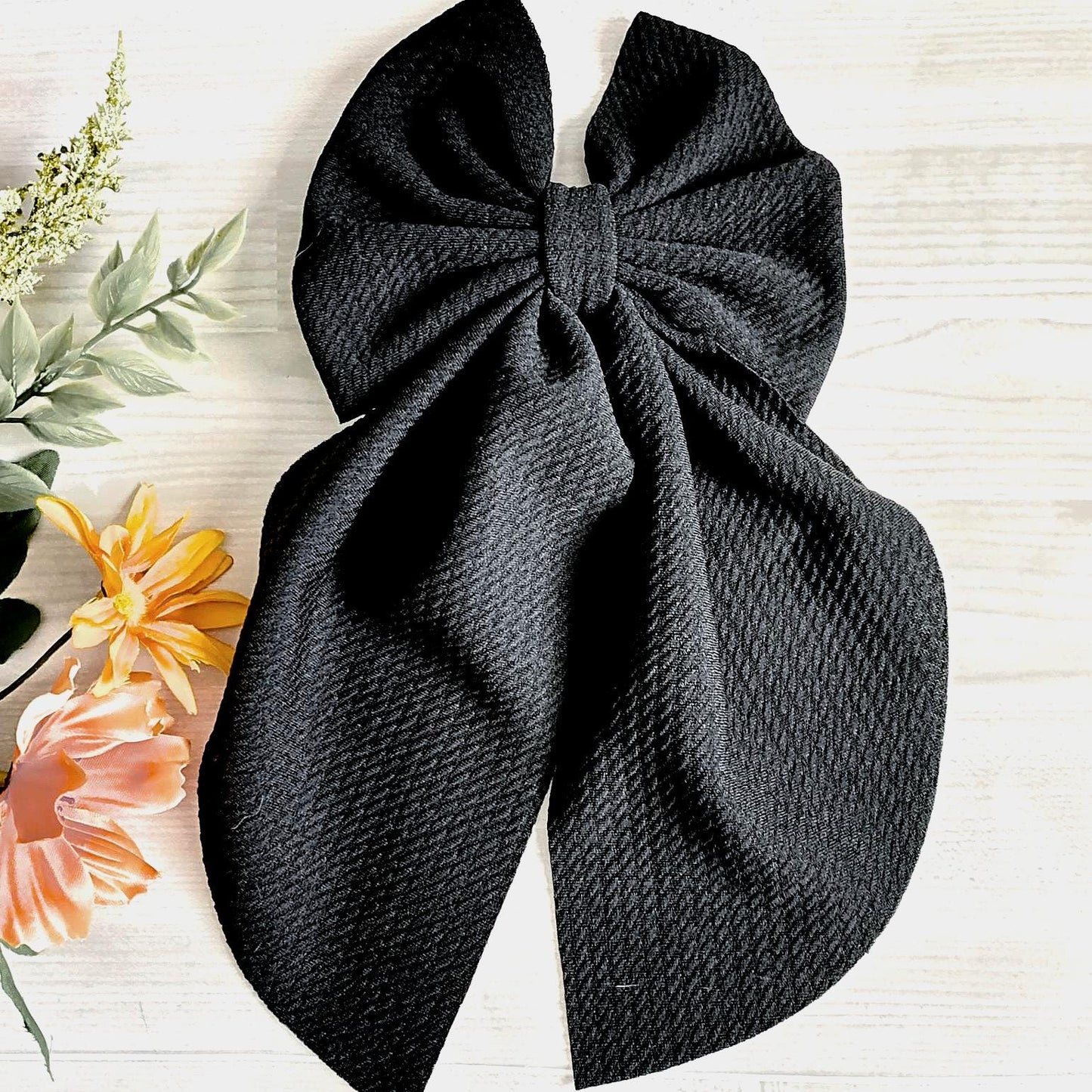 Oversized Hot Pink Hair Bow: Textured Knit, Girls Accessory