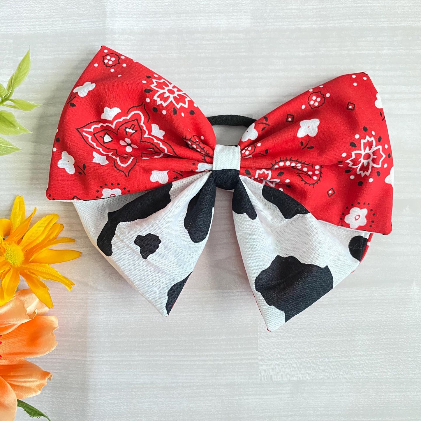 Cow Print and Bandana Hair Bows - Handmade in the USA