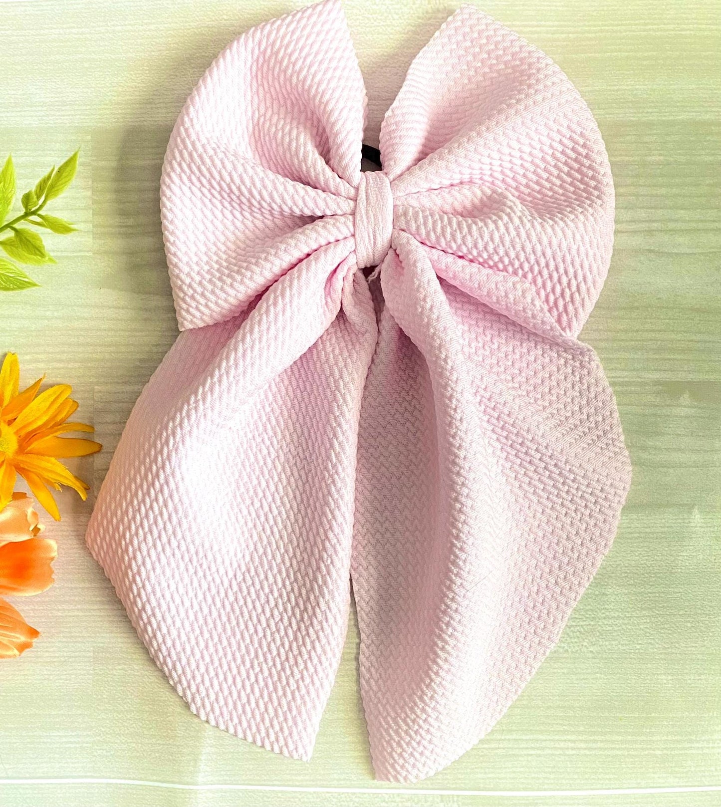 Oversized Hot Pink Hair Bow: Textured Knit, Girls Accessory