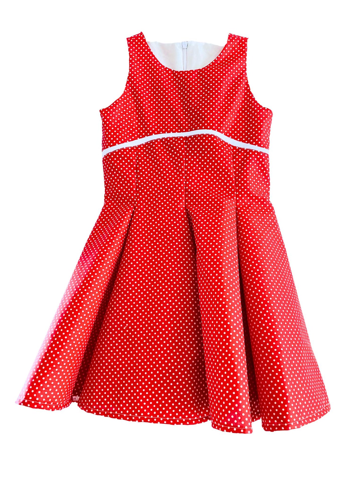 Girls Twirl Dress | Sleeveless, Red Polka Dot