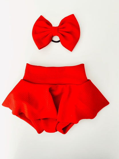 Red High Waisted Baby Bummies | Diaper Cover, Bloomer