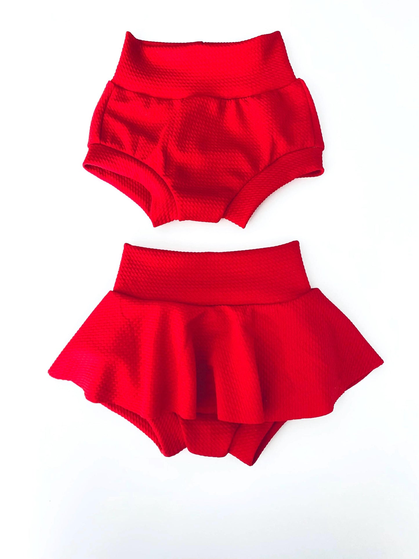 Red High Waisted Baby Bummies | Diaper Cover, Bloomer