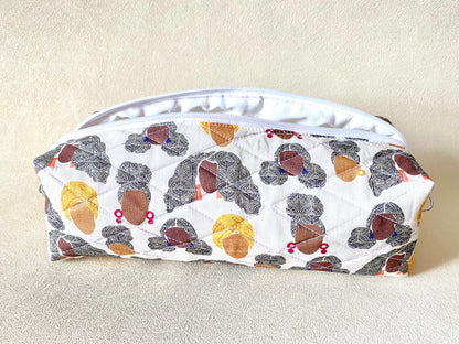 Quilted Hair Tool Bag: Cotton Travel Organizer | Zipper Pocket