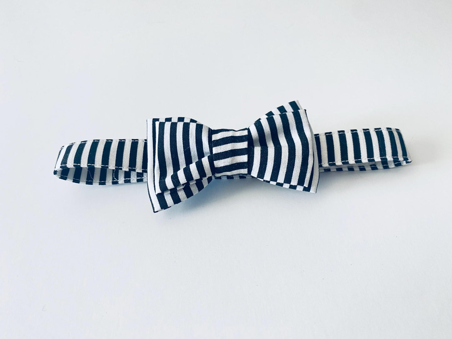 Black and White Striped Baby Vest and Bow Tie | Handmade Cotton Outfit