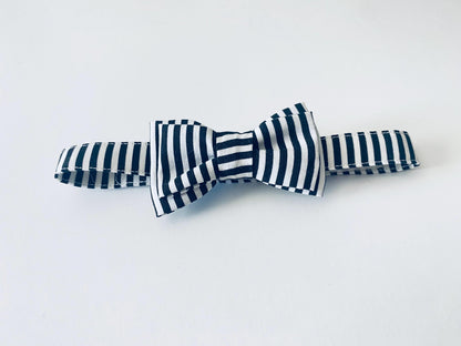 Black and White Striped Baby Vest and Bow Tie | Handmade Cotton Outfit