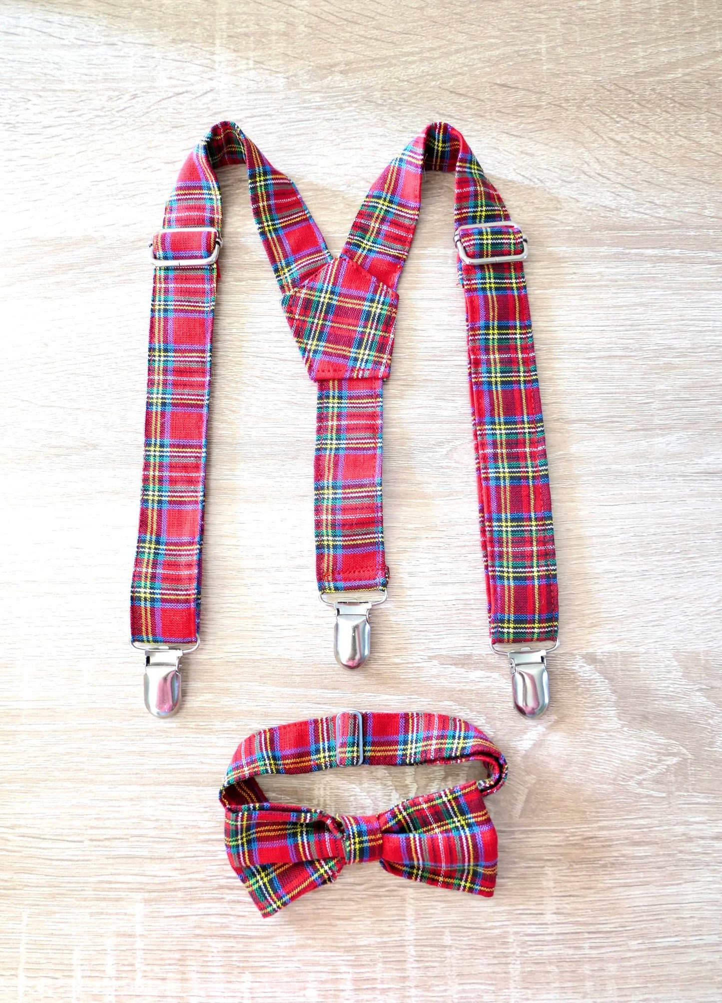 Plaid Suspenders | Handmade Boys Accessories