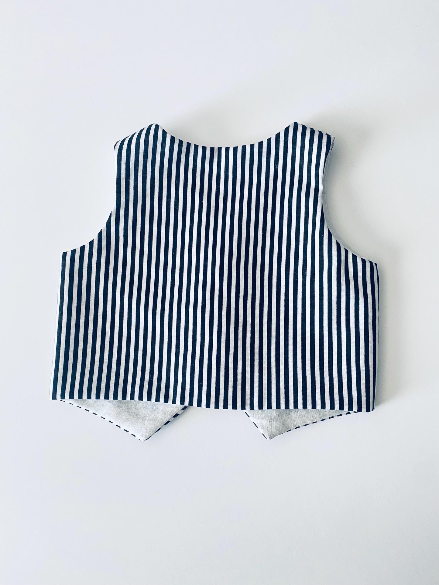 Black and White Striped Baby Vest and Bow Tie | Handmade Cotton Outfit