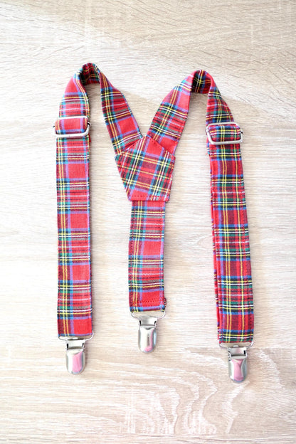 Plaid Suspenders | Handmade Boys Accessories