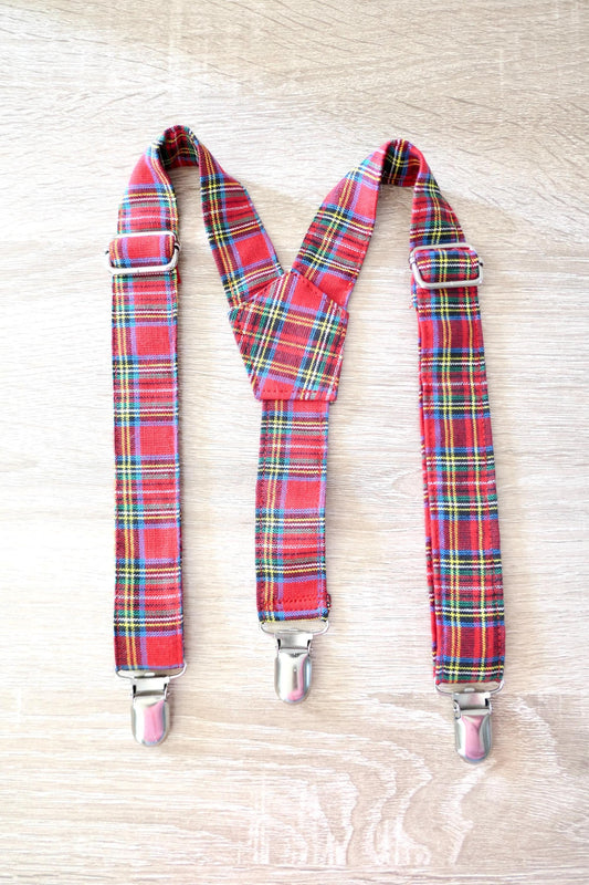Plaid Suspenders | Handmade Boys Accessories