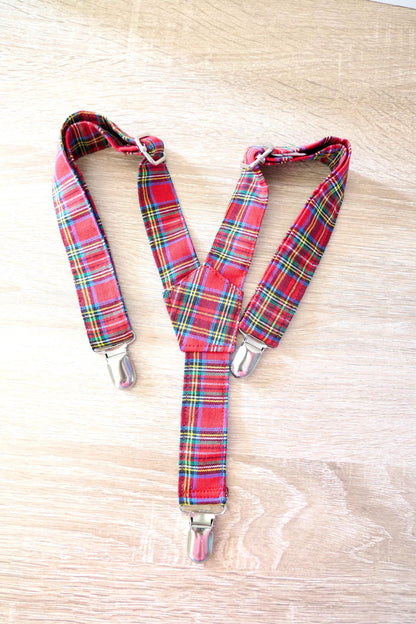 Plaid Suspenders | Handmade Boys Accessories