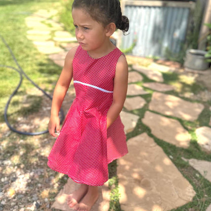 Girls Twirl Dress | Sleeveless, Red Polka Dot