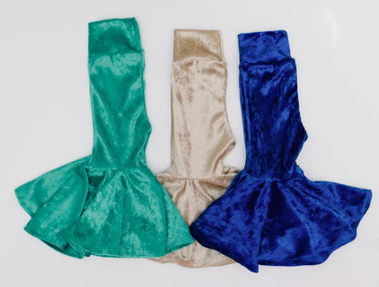Girl Bell Bottoms | Velvet Retro Flare Pants