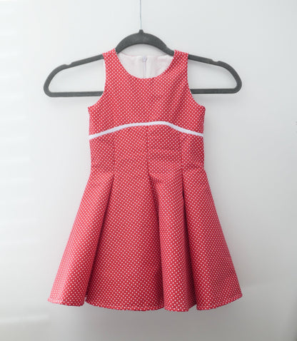 Girls Twirl Dress | Sleeveless, Red Polka Dot